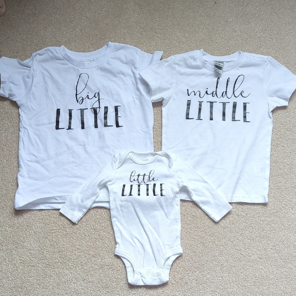 White Sibling Shirt Trio